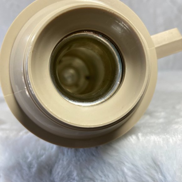 Vintage Genuine Vacuum Bottle Thermos 1960 Glass lined 1qrt Tan Red Model  #2402 - Picture 8 of 9